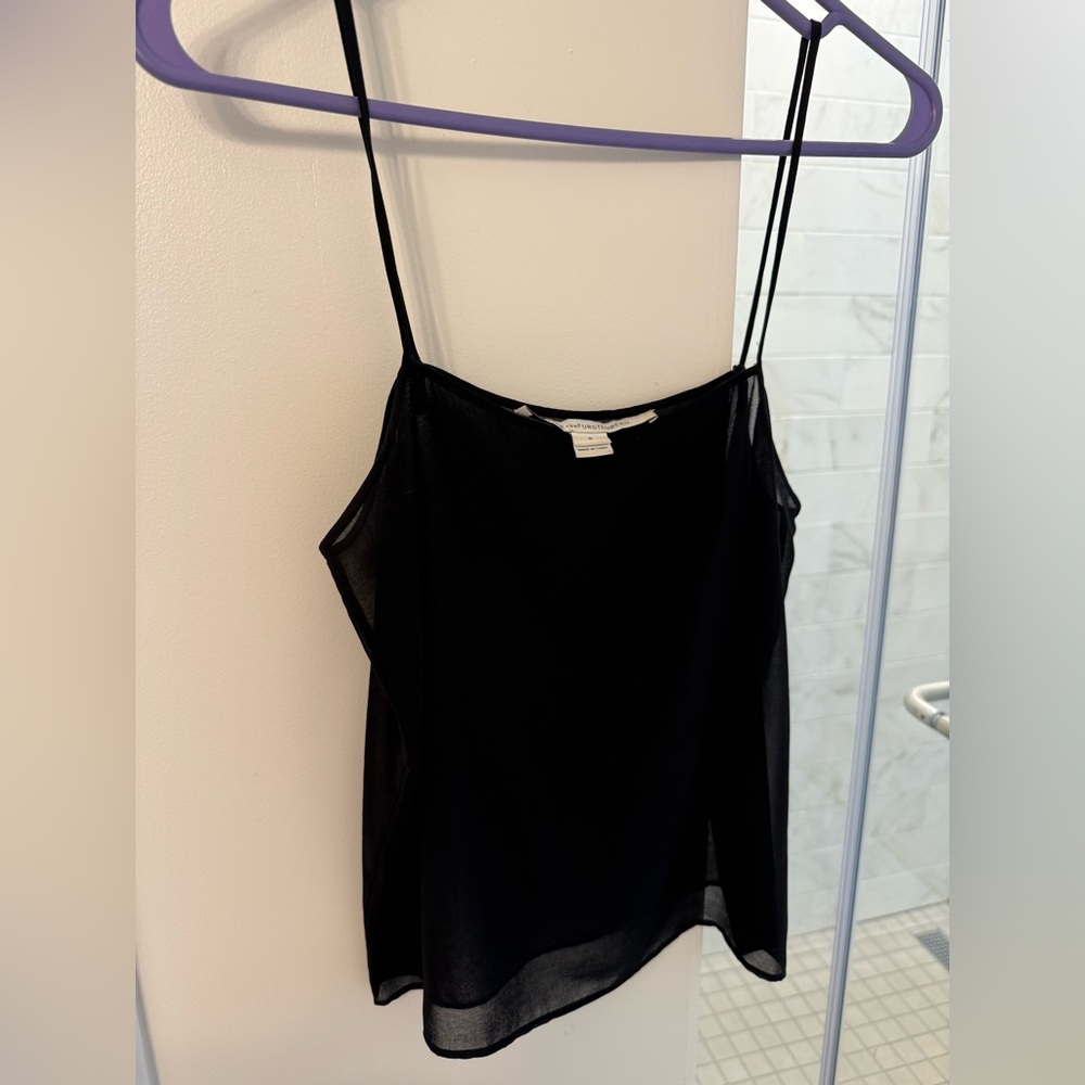 Diane von furstenburg black sheer camisole tank